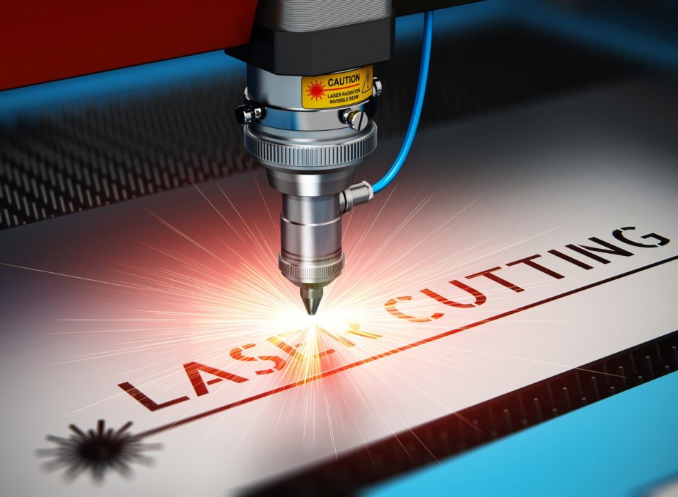 laser cutting machine in action
